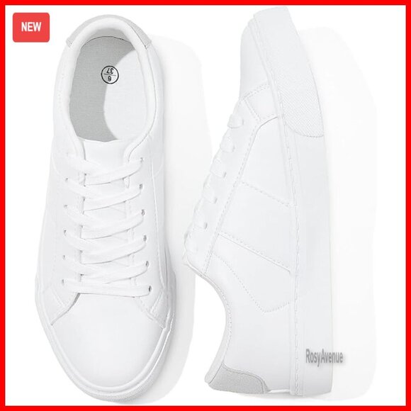 Shoes - Women's PU Leather Sneakers Low Top Lace Up Tennis Shoes Casual Comfort